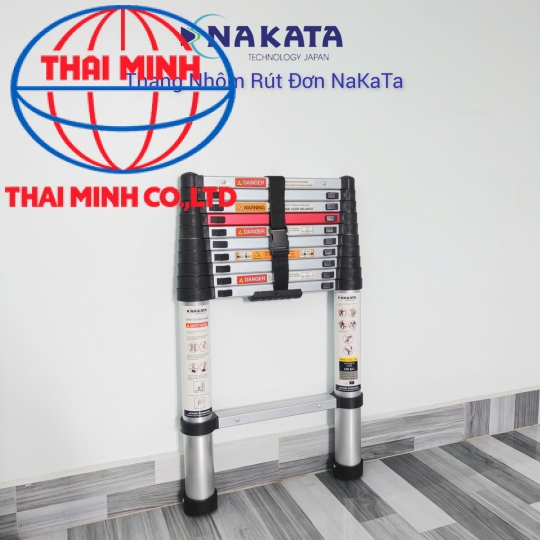Thang Nhôm Rút Đơn Đai Đen Nakata TY-611