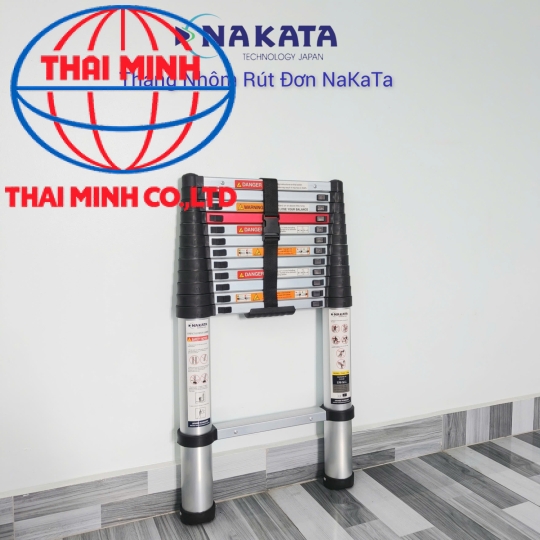 Thang Nhôm Rút Đơn Đai Đen Nakata TY-612