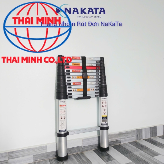 Thang Nhôm Rút Đơn Đai Đen Nakata TY-613