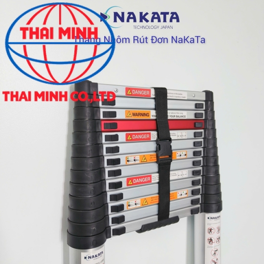 Thang Nhôm Rút Đơn Đai Đen Nakata TY-613
